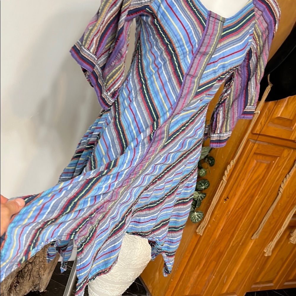Rising International Striped Asymmetrical Dress in Purple and Blue - Picture 7 of 14